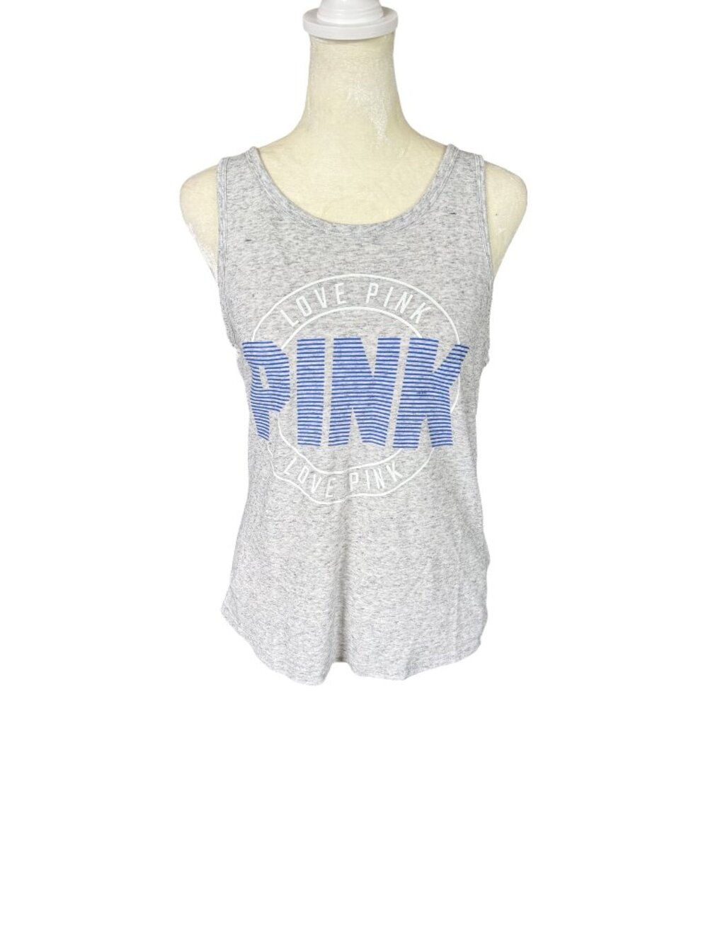 Victoria's Secret Pink light gray sleeveless stretchy tank top women's size XS